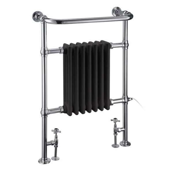 Burlington Trafalgar Traditional Towel Radiators - 950mm x 600mm - Chrome/black