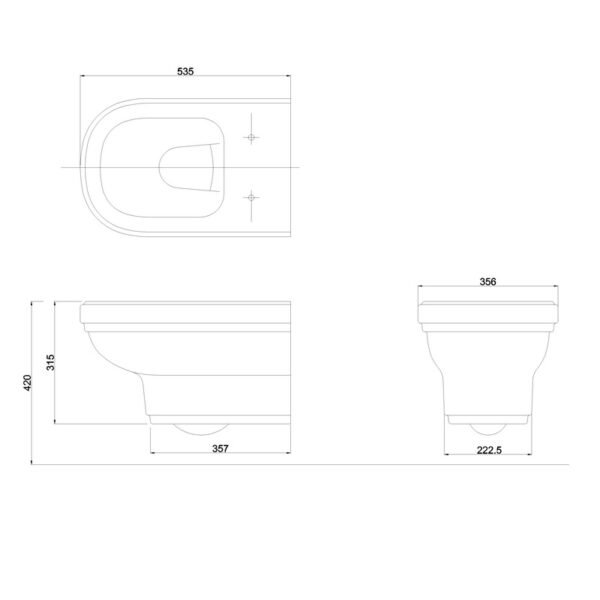 Burlington Riviera Wall Hung Toilet - Gloss White - Image 2