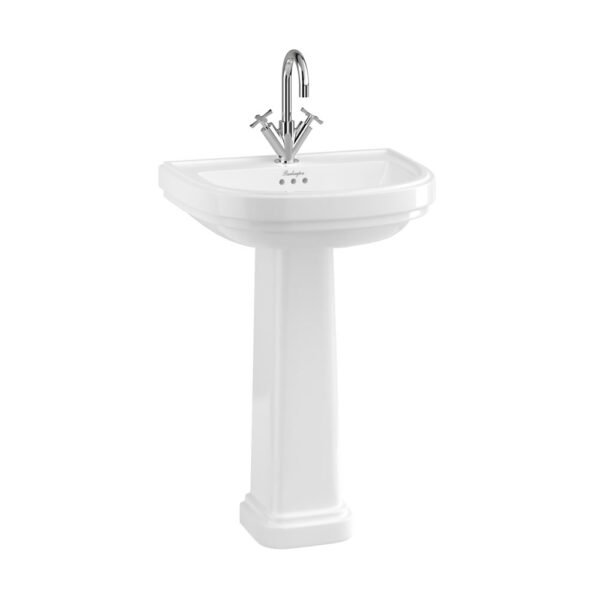 Burlington Riviera Basin With Full Pedestal - White