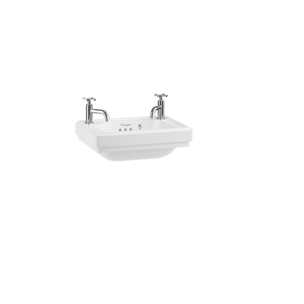 Burlington Riviera Cloakroom Wall Hung Basin - 450mm Wide - Gloss White