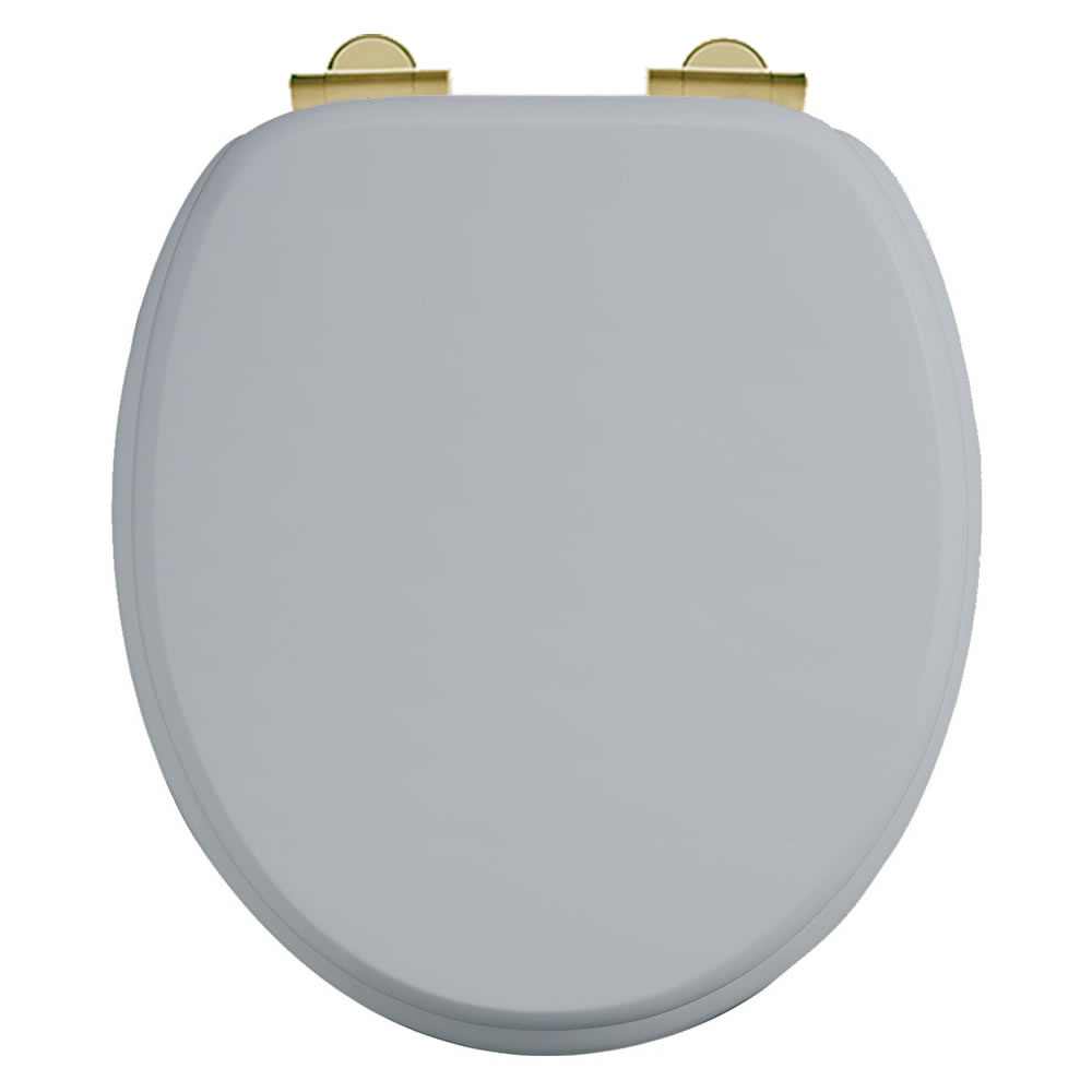 Burlington Soft Close Toilet Seat With Hinges And Screws – Moon Grey - Gold