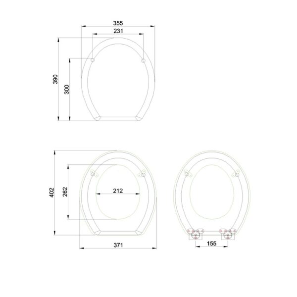 Burlington Bespoke Soft Close Toilet Seat With Hinges And Screws - Alaska Blue - Image 2