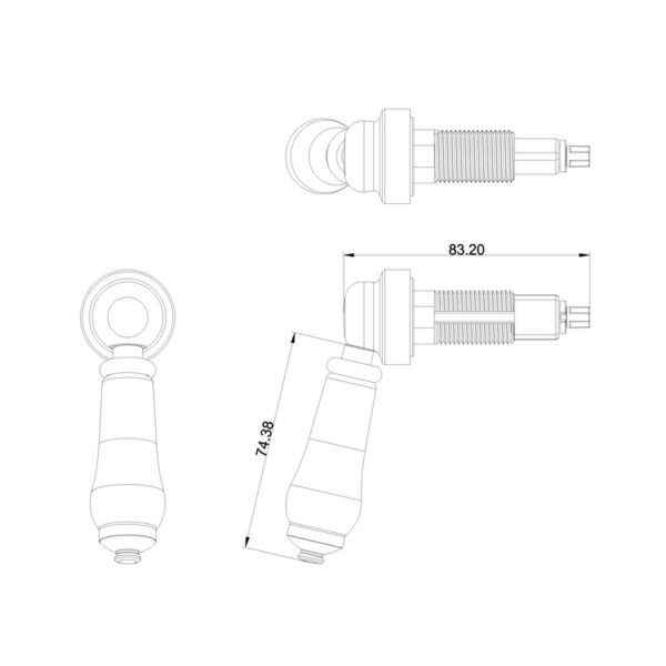 Burlington C1, C3 Cistern Flush Lever - Image 2