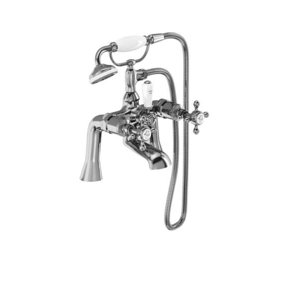 Burlington Stafford Deck Mounted Angled Bath Shower Mixer Tap - Chrome