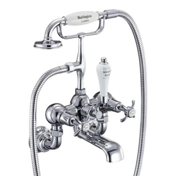 Burlington Anglesey Wall Mounted Quarter Turn Regent Bath Shower Mixer Tap