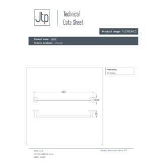 JTP Florence Towel Bar Chrome - Image 2