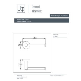 JTP Florence European Toilet Paper Holder Chrome - Image 2