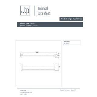 JTP Florence Twin Towel Bar Chrome - Image 2