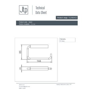 JTP Florence Toilet Roll Holder Chrome - Image 2