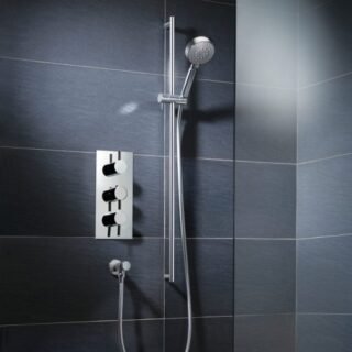 JTP Florence 3 Outlet 3 Handle Thermostatic Concealed Shower Valve Chrome - Image 4