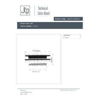 JTP Easy Clean Shower Waste Chrome - Image 2