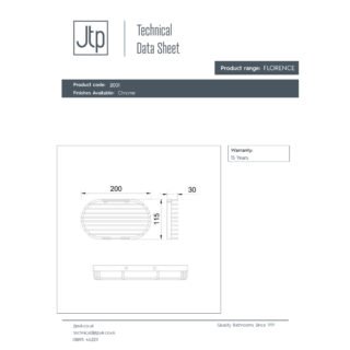 JTP Round Corner Shelf Basket 200mm Wide Chrome - Image 2