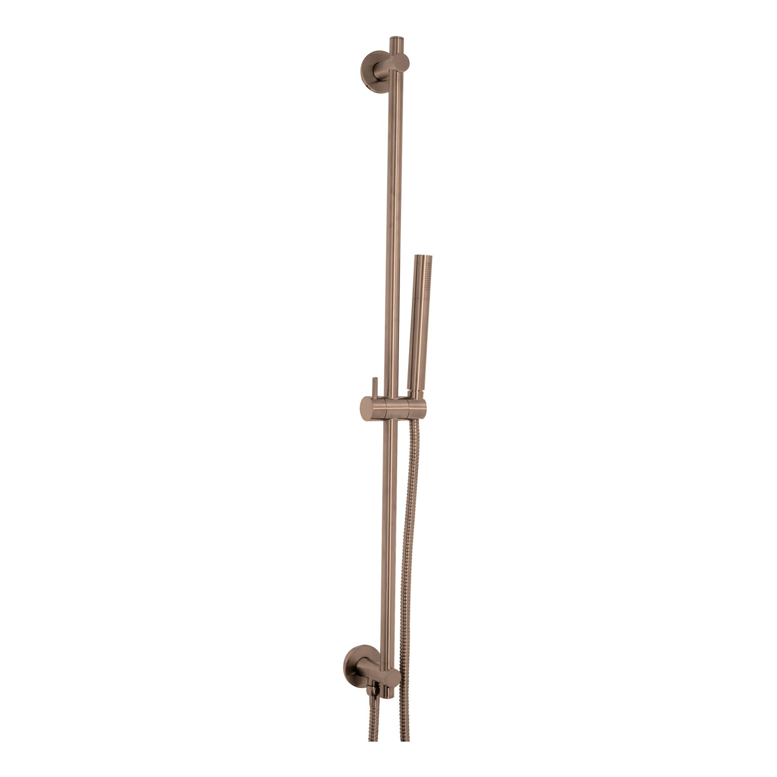 JTP Vos Slide Rail With Single Function Hand Shower And Shower Hose – Various Colour - Brushed Bronze