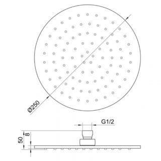 JTP Vos Round Fixed Shower Head 250mm Diameter Brushed Bronze - Image 2