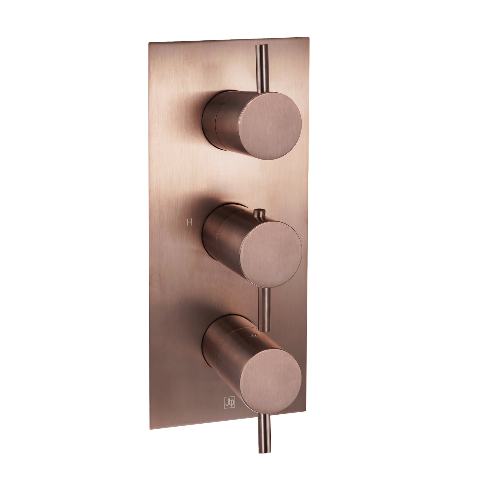 JTP Vos 2 Outlet 3 Handle Thermostatic Concealed Shower Valve – Various Colour - Brushed Bronze