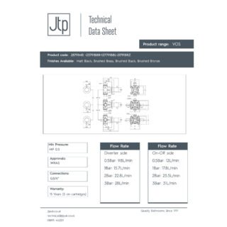 JTP Vos Modular 3 Outlet 3 Handle Thermostatic Concealed Shower Valve - Various Colour - Image 2