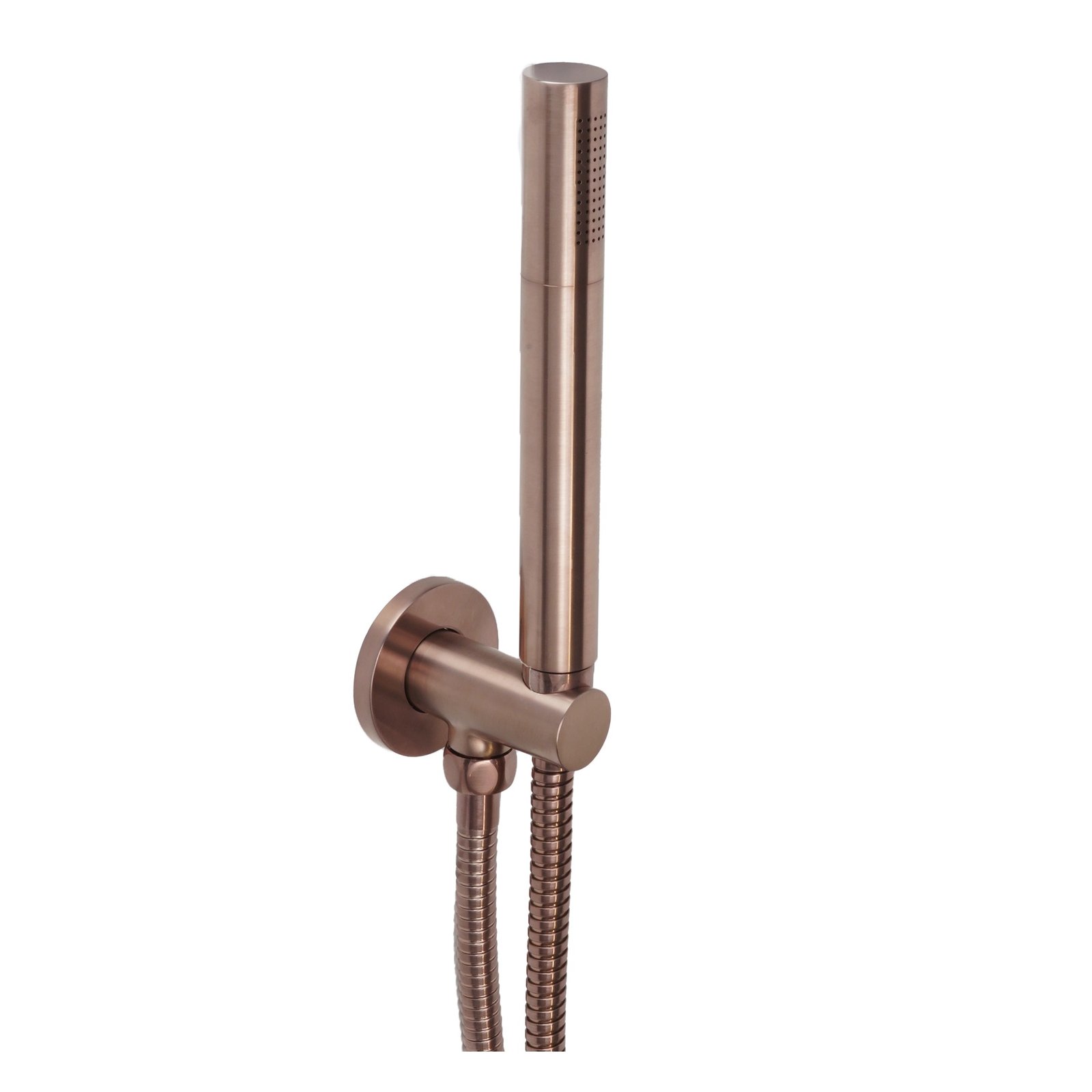JTP Vos Round Water Outlet With Holder, Hose And Slim Handshower – Various Colour - Brushed Bronze