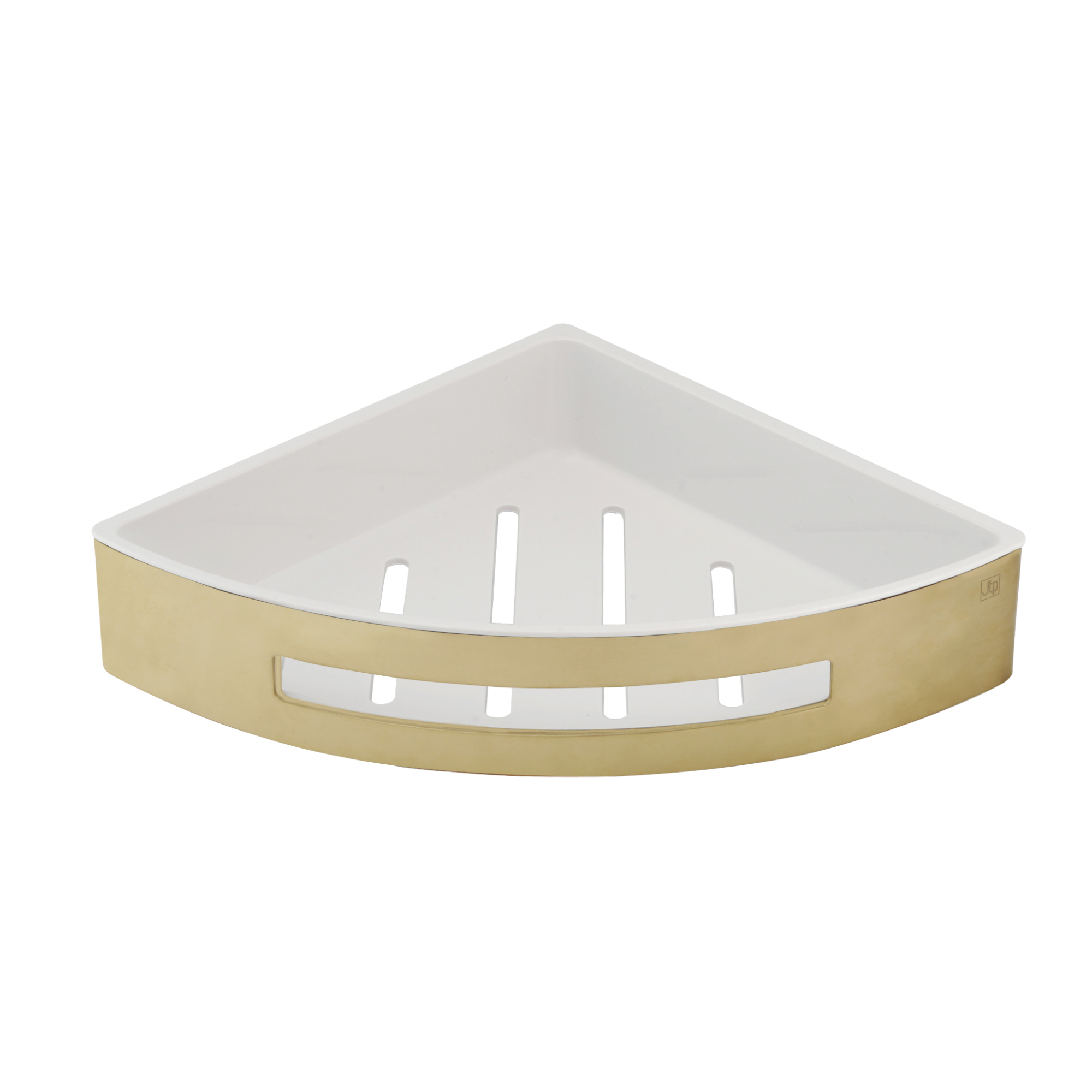JTP Vos Corner Basket With Shelf – Various Colour - Brushed Brass