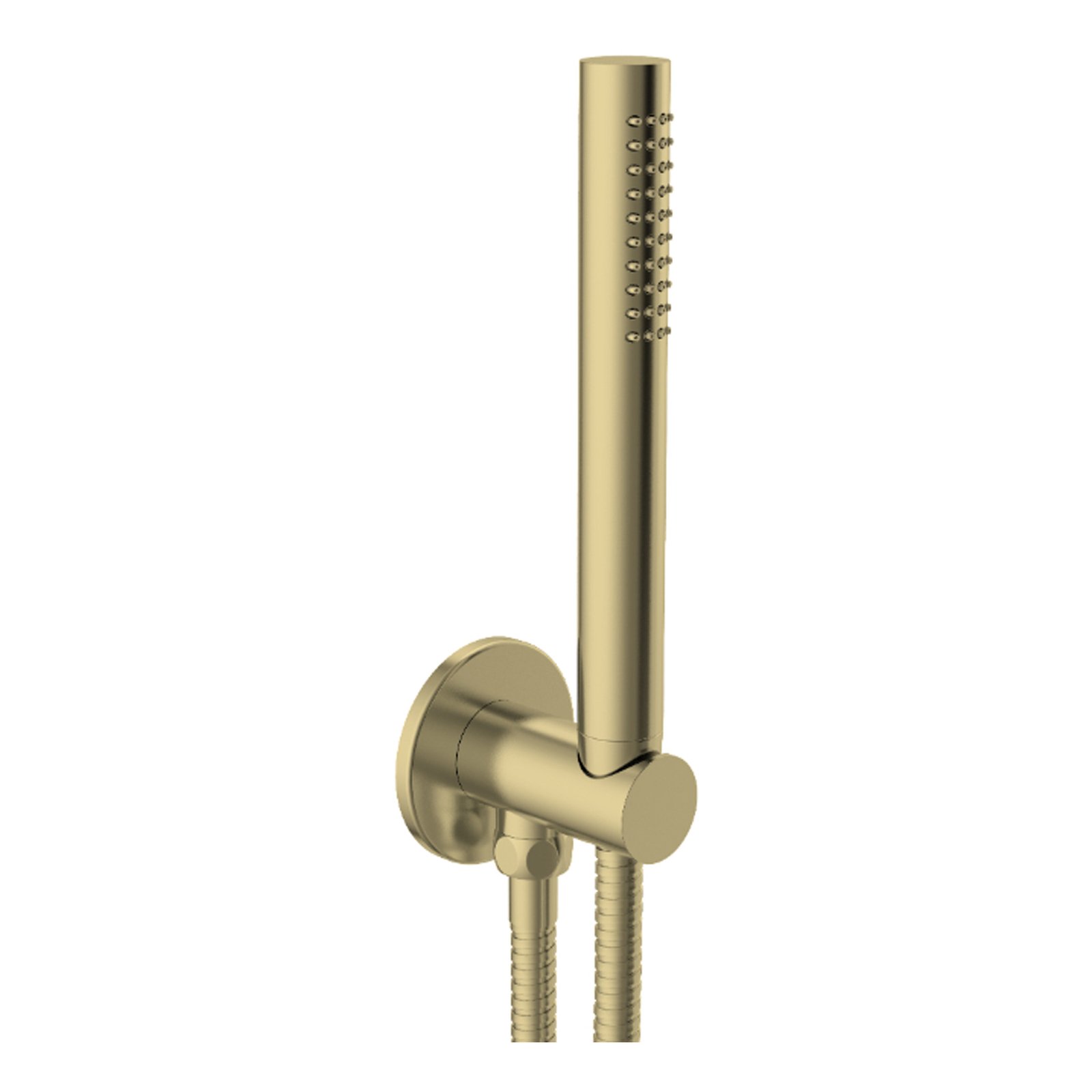 JTP Vos Round Water Outlet With Holder, Hose And Slim Handshower – Various Colour - Brushed Brass
