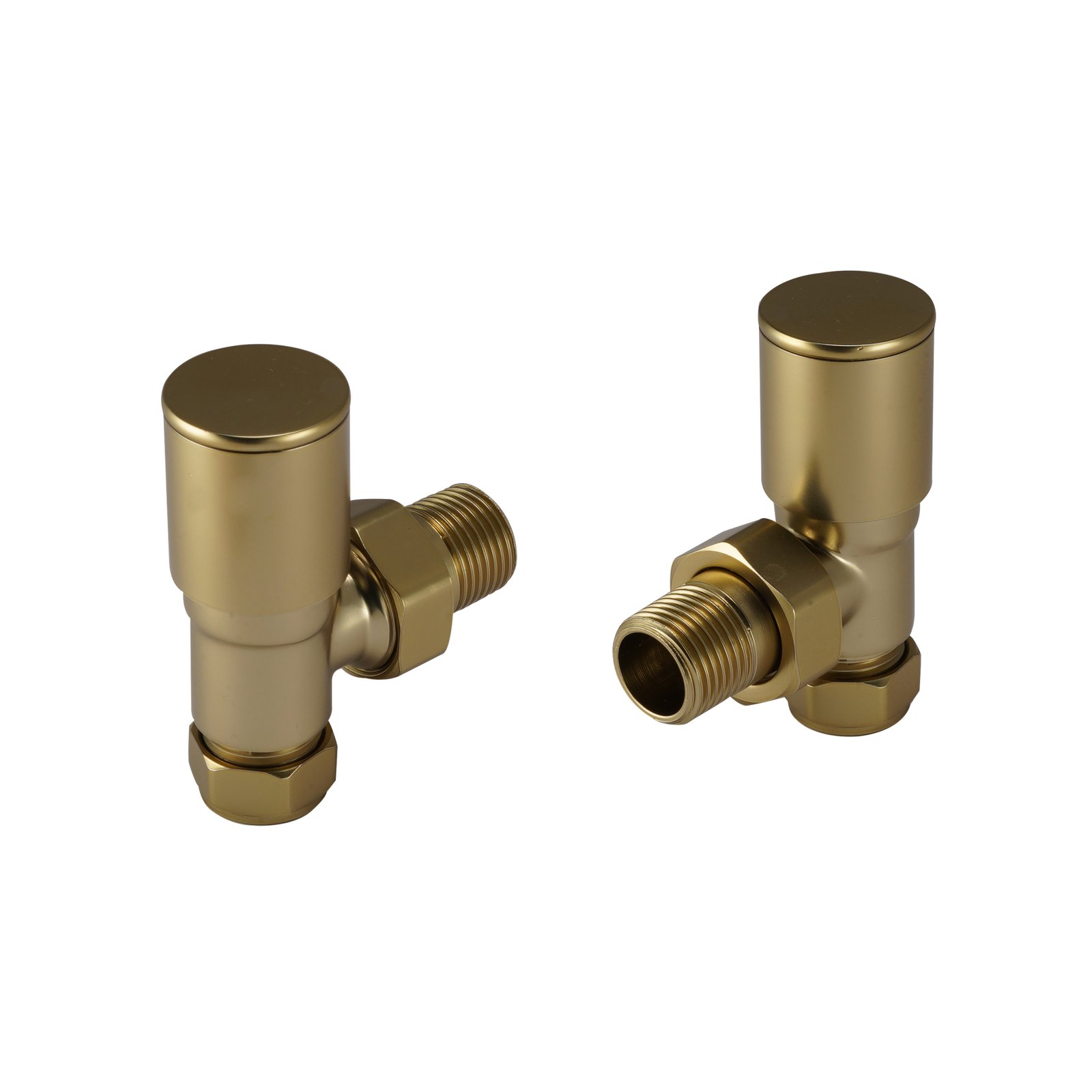 JTP Manual Angled Radiator Valves Pair – Various Colour - Brushed Brass