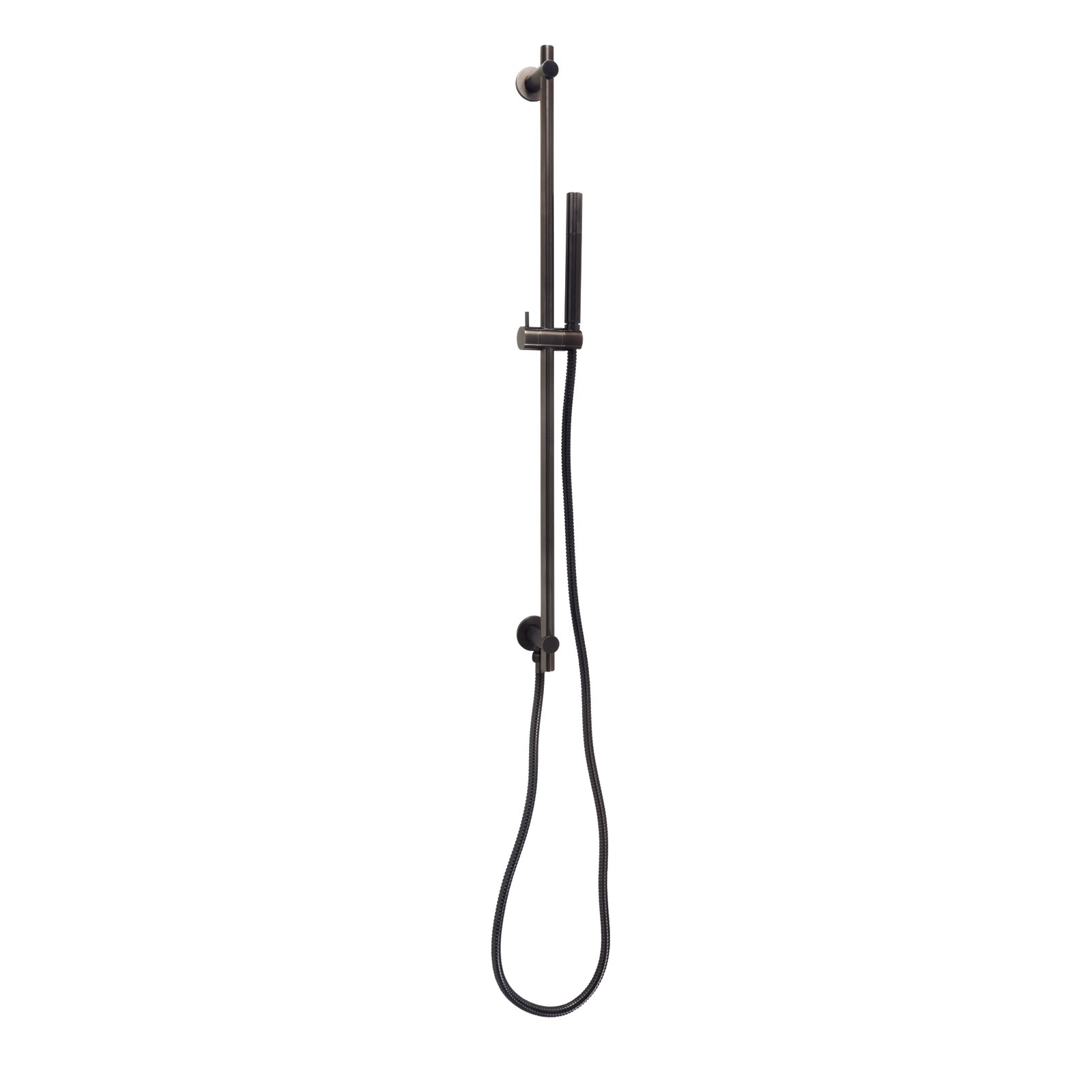 JTP Vos Slide Rail With Single Function Hand Shower And Shower Hose – Various Colour - Brushed Black