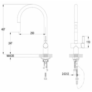 JTP Vos Single Lever Kitchen Sink Mixer Tap - Various Colour - Image 2