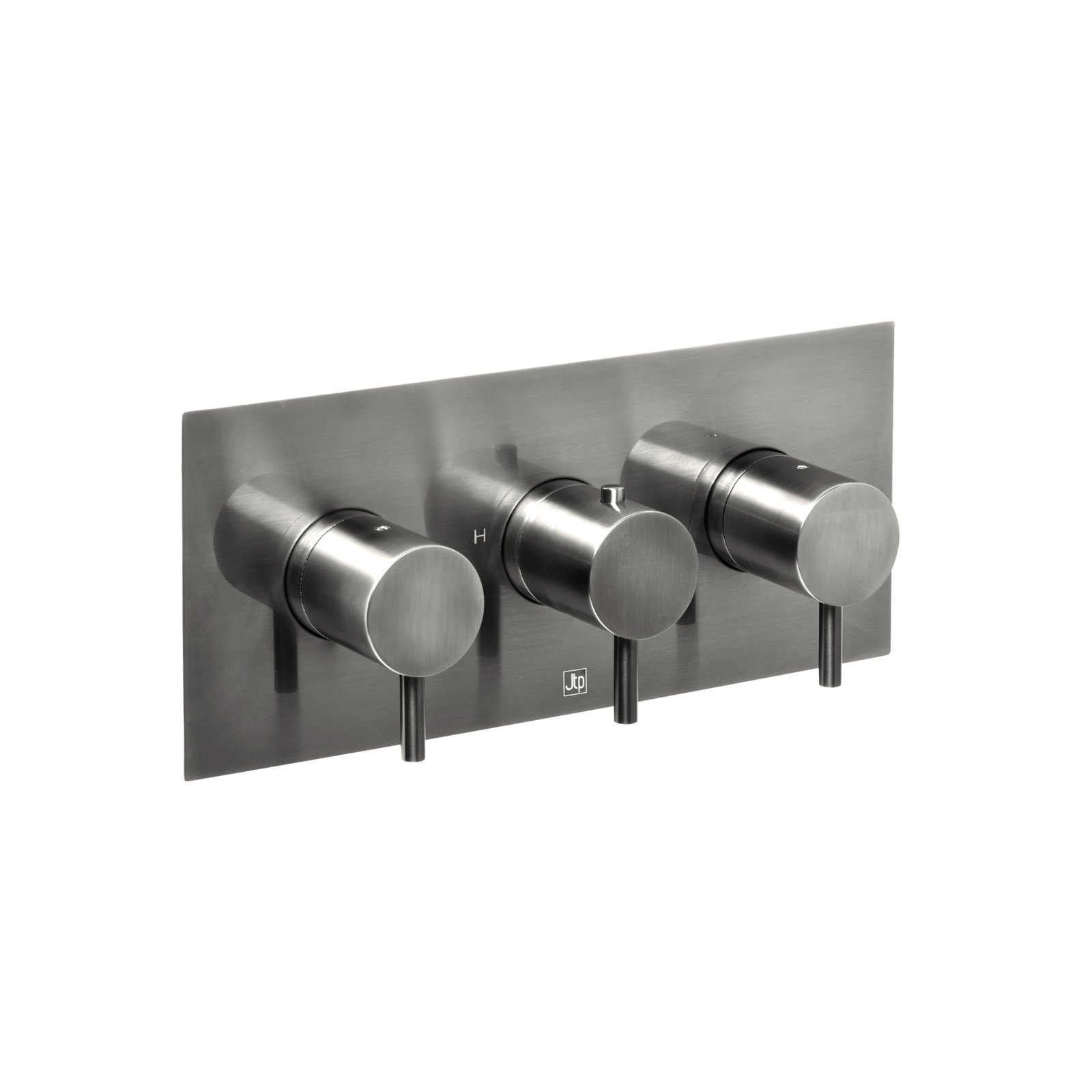 JTP Vos 3 Outlet 3 Handle Horizontal Thermostatic Concealed Shower Valve – Various Colour - Brushed Black