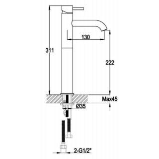 JTP Vos Tall Basin Mixer Tap - Various Colour - Image 2