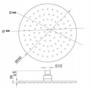 JTP Vos Round Fixed Shower Head - Various Colour/Diameter - Image 2