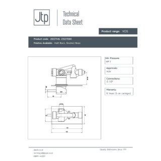 JTP Vos Single Lever Concealed Manual Shower Valve - Various Colour - Image 2