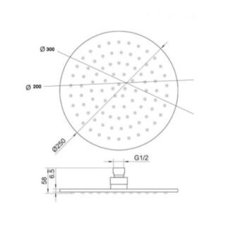 JTP Vos Round Fixed Shower Head - Various Colour/Diameter - Image 6