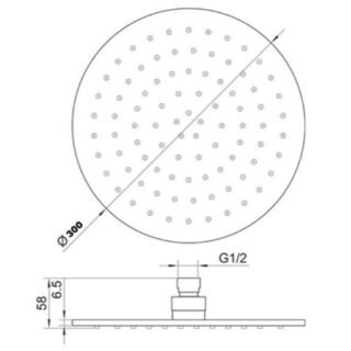 JTP Vos Round Fixed Shower Head - Various Colour/Diameter - Image 10