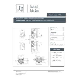 JTP Vos Modular 2 Outlet Thermostatic Concealed Shower Valve - Various Colour - Image 2