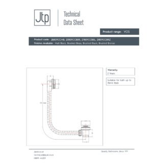 JTP Vos Click Clack Bath Waste - Various Colour - Image 2