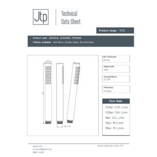 JTP Vos Shower Handset - Various Colour - Image 2