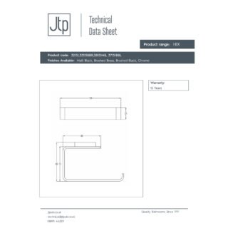 JTP Hix Wall Mounted Toilet Paper Holder - Various Colour - Image 2