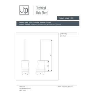 JTP Hix Wall Mounted Toilet Brush Holder - Various Colour - Image 2