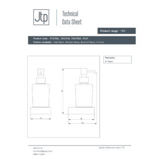 JTP Hix Wall Mounted Soap Dispenser - Various Colour - Image 2
