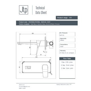 JTP Hix Wall Mounted Single Lever Basin Mixer Tap - Various Colour - Image 2