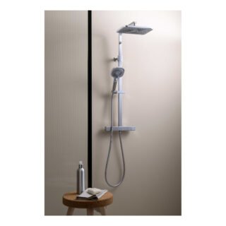 JTP Hix 2 Outlets Thermostatic Bar Valve With Adjustable Riser And Multifunction Shower Handset - Various Colour - Image 3