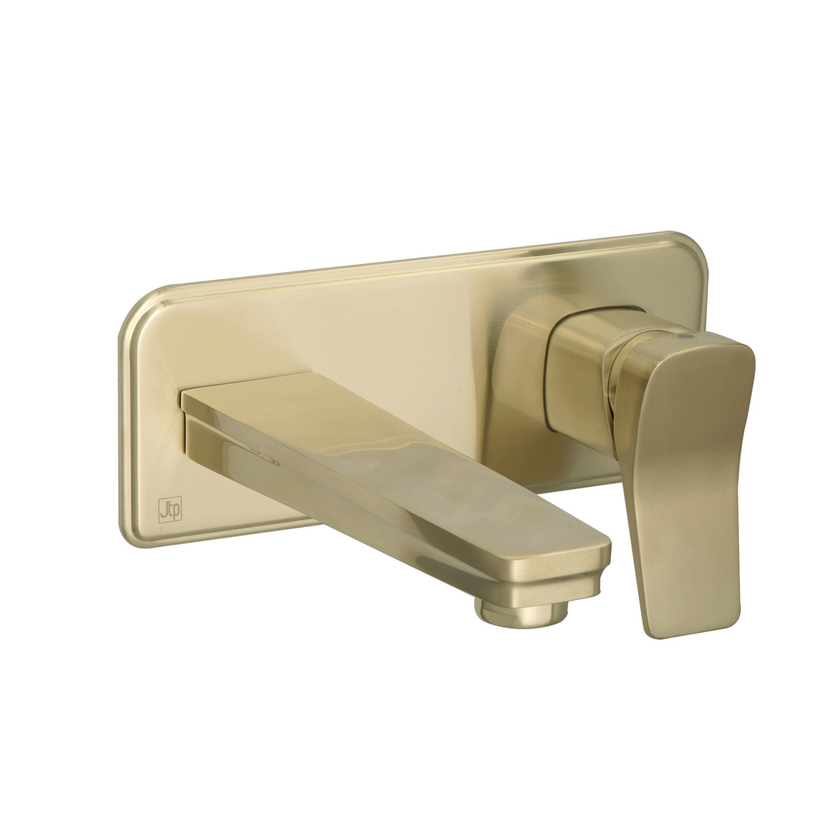 JTP Hix Wall Mounted Single Lever Basin Mixer Tap – Various Colour - Brushed Brass