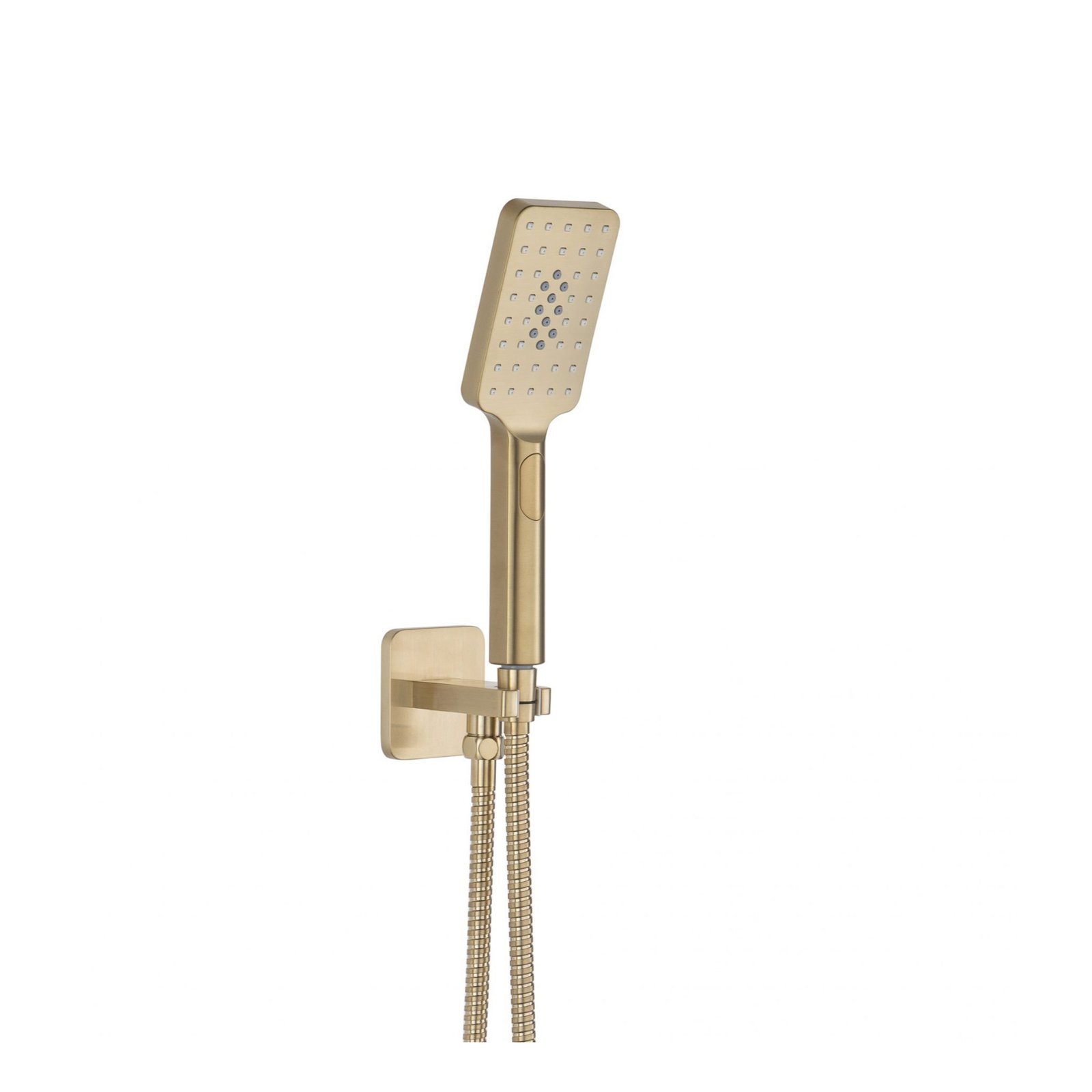 JTP Hix Square Water Outlet With Holder, Hose And Hand Shower – Various Colour - Brushed Brass