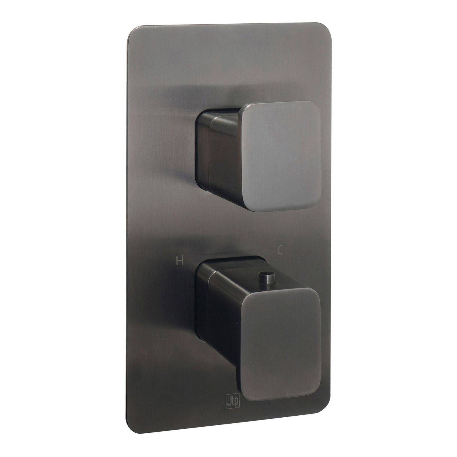 JTP Hix 2 Outlet 2 Handle Vertical Thermostatic Concealed Shower Valve – Various Colour - Brushed Black