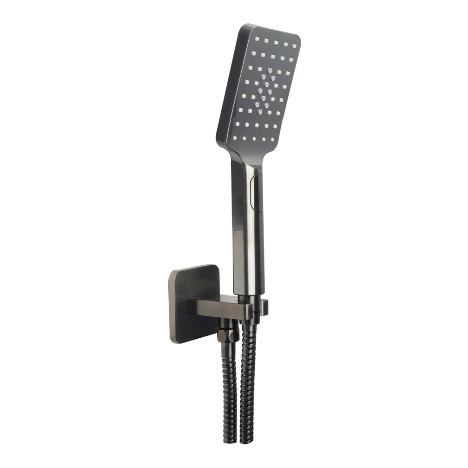 JTP Hix Square Water Outlet With Holder, Hose And Hand Shower – Various Colour - Brushed Black