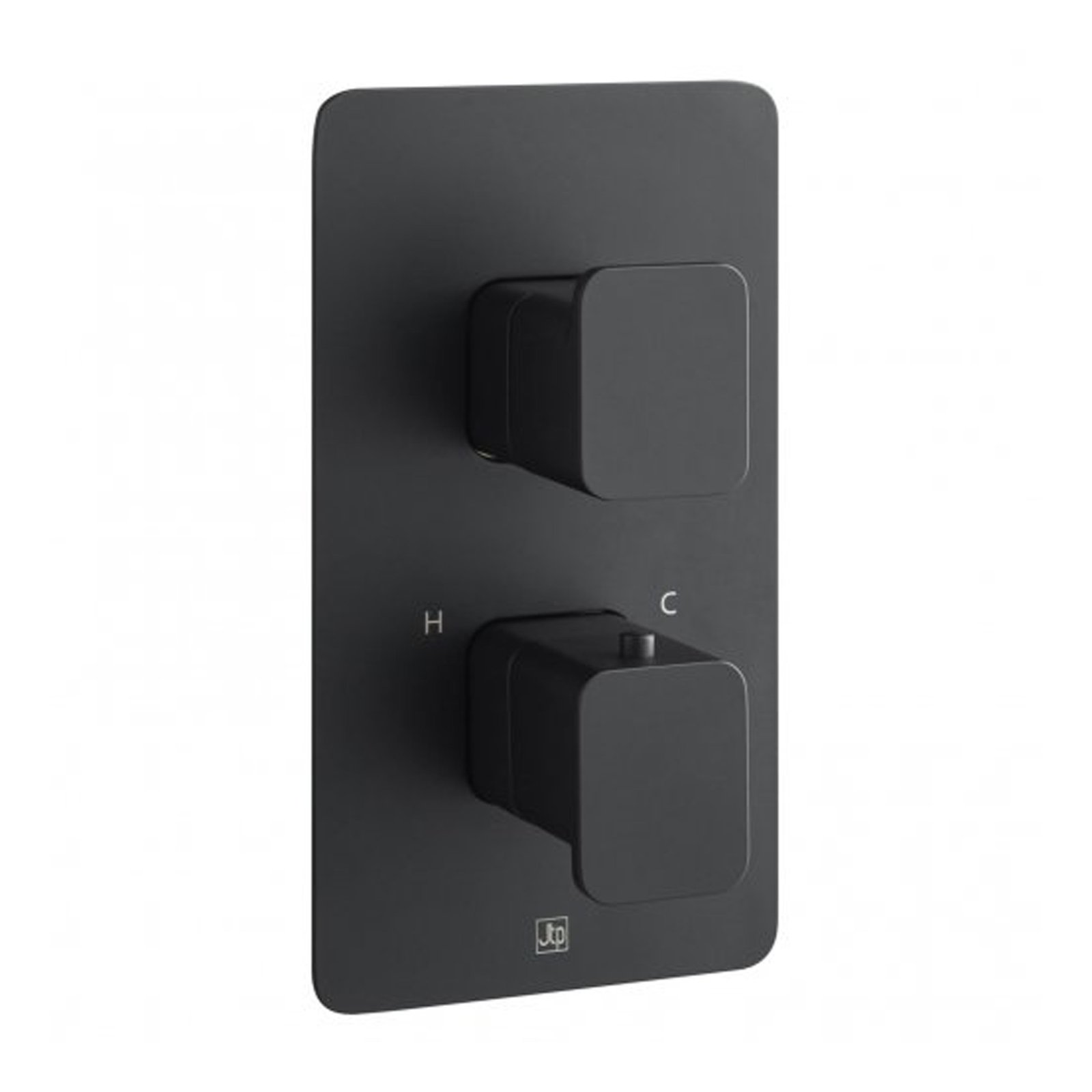 JTP Hix 2 Outlet 2 Handle Vertical Thermostatic Concealed Shower Valve – Various Colour - Matt Black