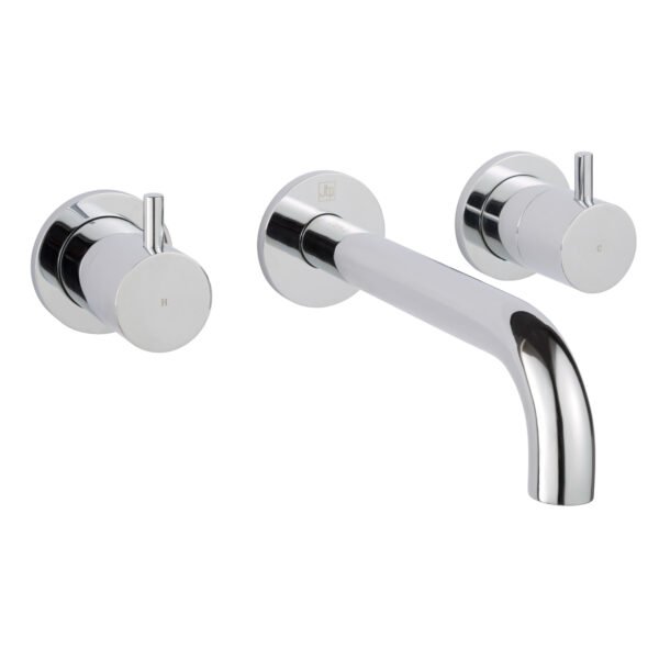 JTP Florence 3 Hole Wall Mounted Basin Mixer Tap Chrome