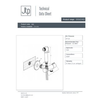 JTP Douche Set & Temperature Control Chrome - Image 2