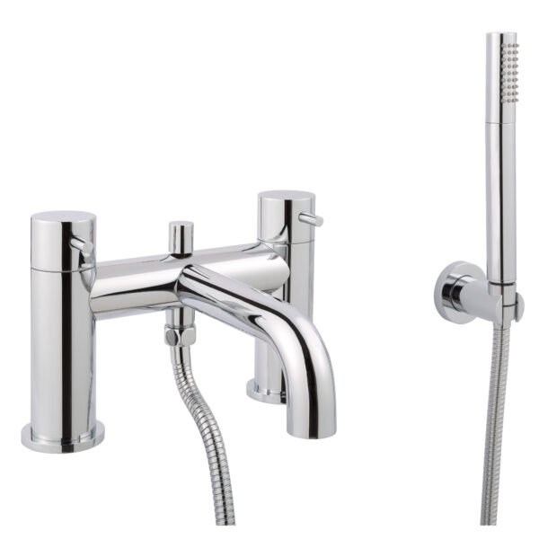 JTP Florence Pillar Mounted Bath Shower Mixer Tap & Kit Chrome