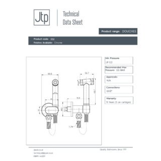 JTP Douche Set & Safety Shut Off Chrome - Image 2