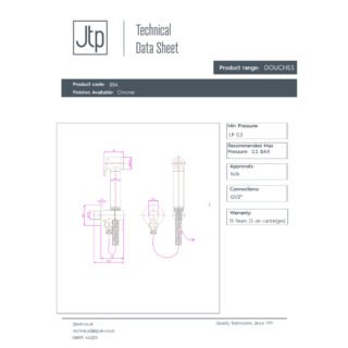 JTP Douche Set & Angle Valve Chrome - Image 2
